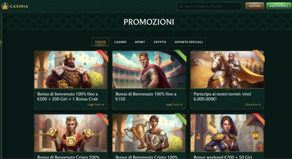 Casinia Casino Bonus