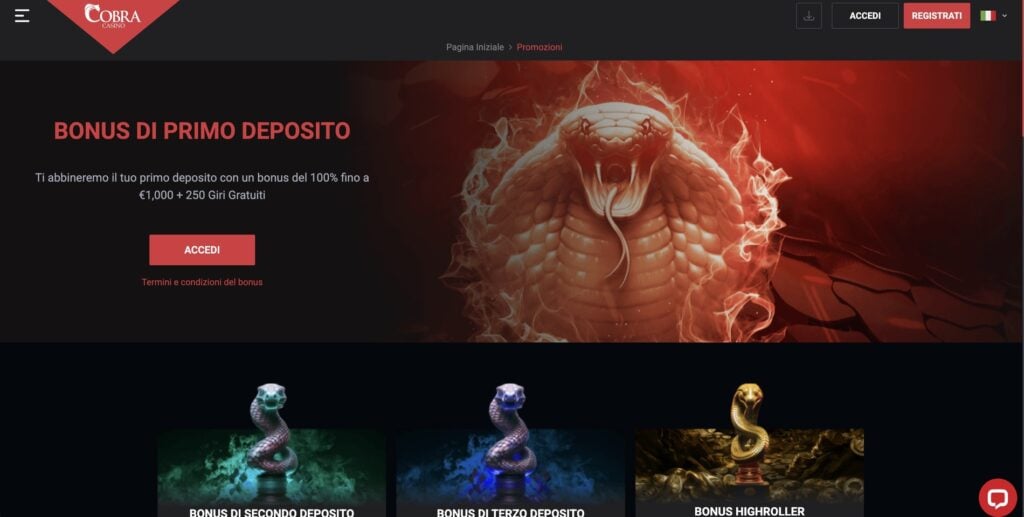 Cobra Casino Bonus